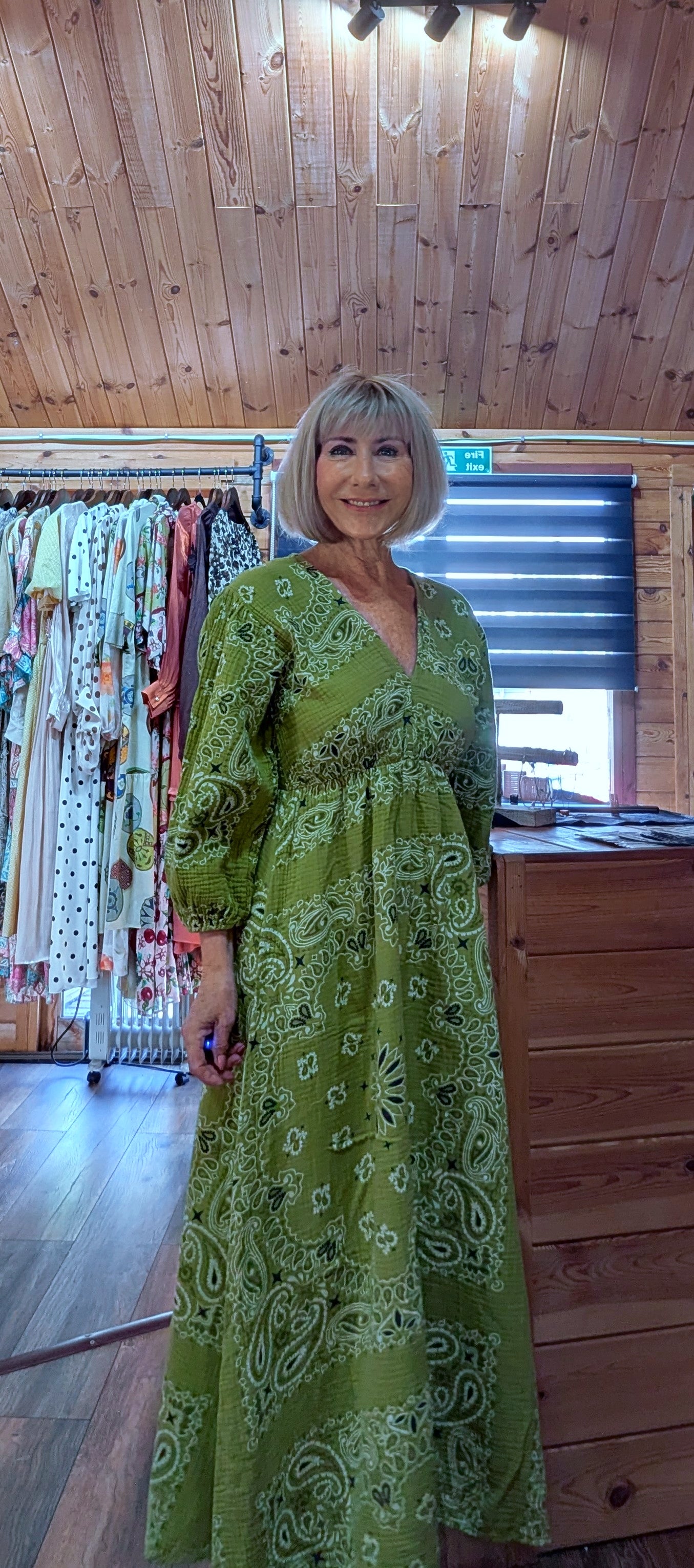 Green cotton casual day dress ditsydi uk boutique
