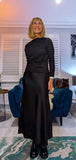 Paris Satin Feel Skirt – Black or Olive Green Bias Cut