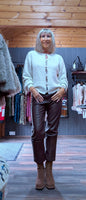 Cassia Ivory Sweater – Gold Sun Jewel Button Detail