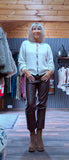Cassia Ivory Sweater – Gold Sun Jewel Button Detail