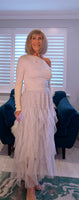 Tilly Tulle Skirt – Taupe Layered Frilled Party Style