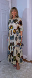 Pandora Dress– Bold Multicolour Cotton Maxi  Print