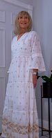 Jasmine Boho Embroidered Dress – White Viscose Summer Style
