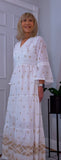 Jasmine Boho Embroidered Dress – White Viscose Summer Style