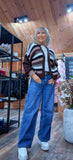 Abby Chunky Stripe Cardigan – Chocolate, Ecru or Burgundy