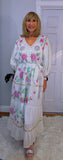 Darwin White Bohemian Dress with Floral Embroidery