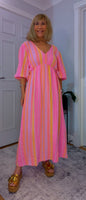Roma Boho Cotton Dress – Vivid Summer Colours & Puff Sleeves