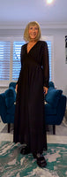 Charity Statement Dress –Slight  Plunge Front with Chunky Waist & Frill Cuffs