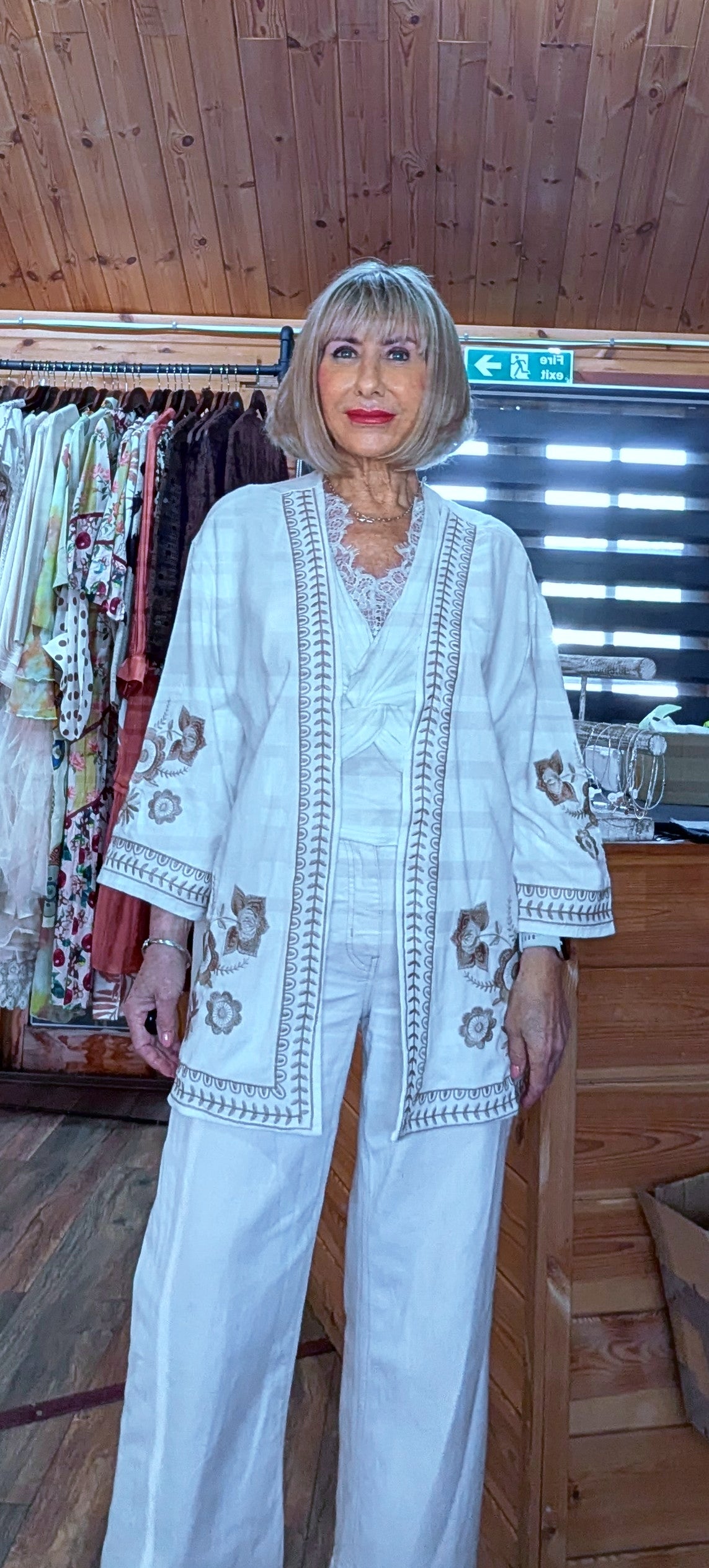 White boho kimono jacket for holidays and summer outfits