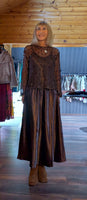 Loren Coffee Sequin Mesh Set – Silky Slip Dress with Beaded Tie Belt