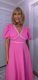 Alexandra Puff Sleeve Dress – Pink or Coral