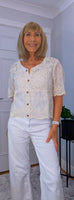 Mindy Crochet Cardigan – Vintage Puff Sleeve Knitwear