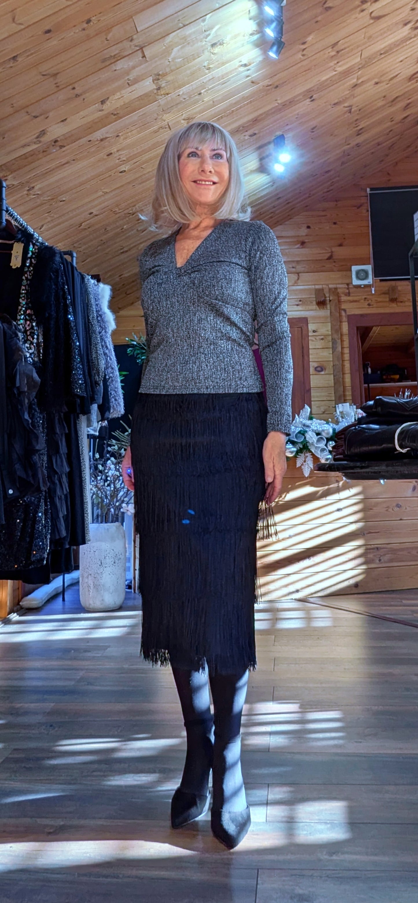 Briar Layered Fringe Skirt – Charleston Style with Rear Zip
