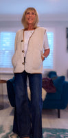 Suzy Bouclé Sleeveless Cardigan – Cream or Soft Camel