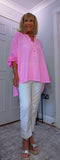 Hilary Cotton Blouse – Vivid Pink Oversized