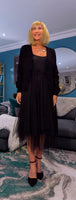 Posy Set – Embossed Cardigan & Babydoll Slip with Tulle