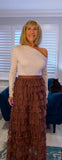 Holly Tulle Skirt – Caramel Layered Frilled Party Style