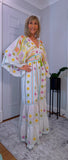Julia White Bohemian Dress with Floral Embroidery