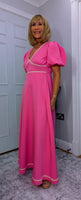 Alexandra Puff Sleeve Dress – Pink or Coral