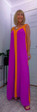 Helena Sleeveless  Maxi Dress – Magenta - Green - Ecru