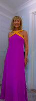 Olga Halterneck  Maxi Dress – Magenta