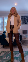 Judy Faux Fur Cotton Jacket- Soft Beige