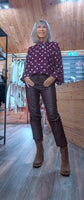 Nell Polka Dot Blouse – Bordeaux with White Polka Dots