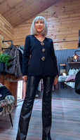 Gayle Jewel Button Cardigan –  Black