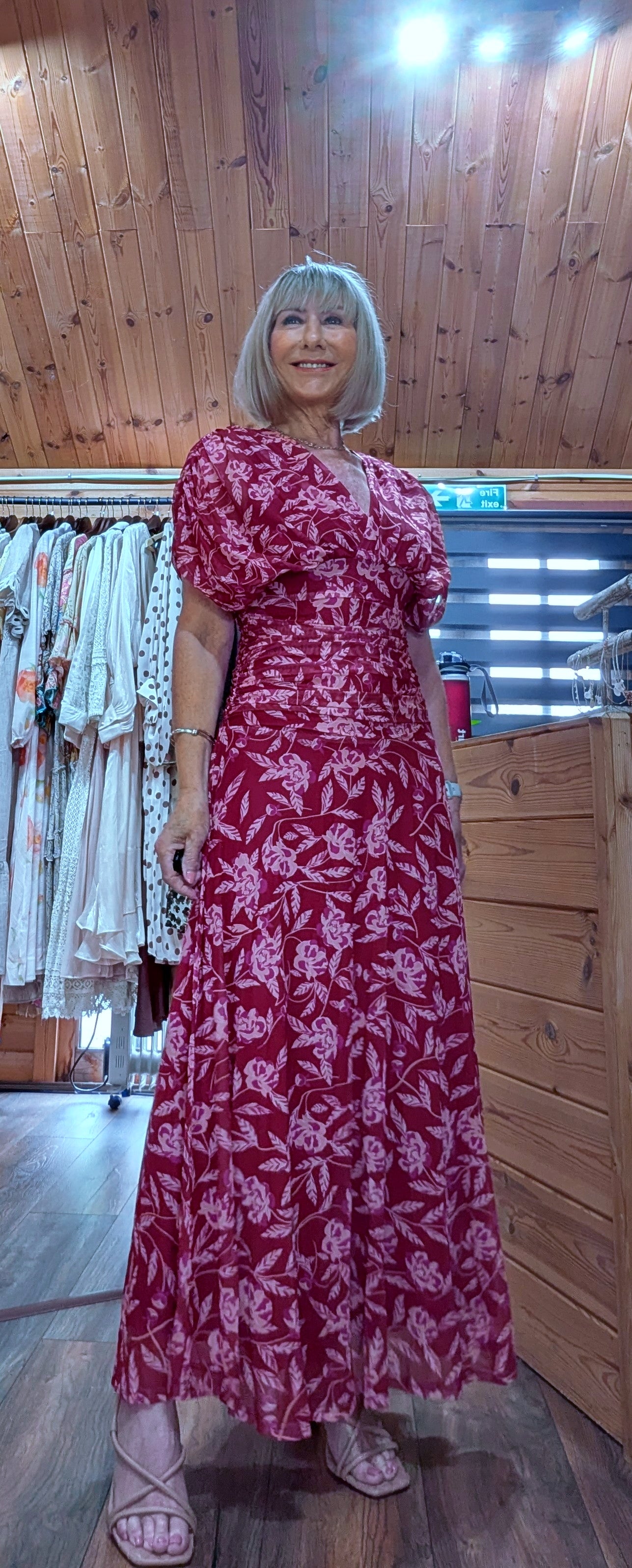 Valentina Floral Drape Maxi Dress – Summer  Dress