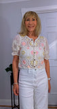 Tamara Crochet Cardigan – Vintage Puff Sleeve Knitwear