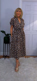 Libra Animal Print Shirt  Midi Dress