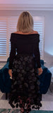 Brigitte Black Tulle Skirt with 3D Circles & Elasticated Waist