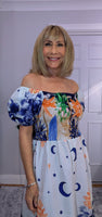 Blossom Bold Print Shirred Dresses