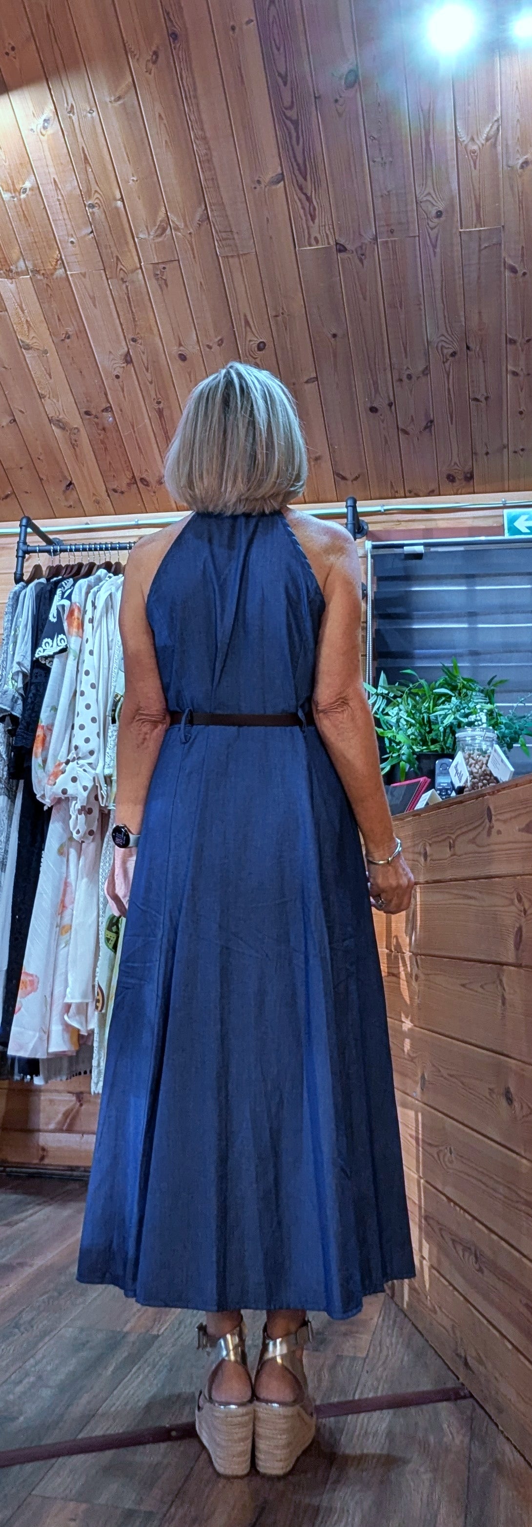 DitsyDi Raven Made in Italy cotton summer dress rear view