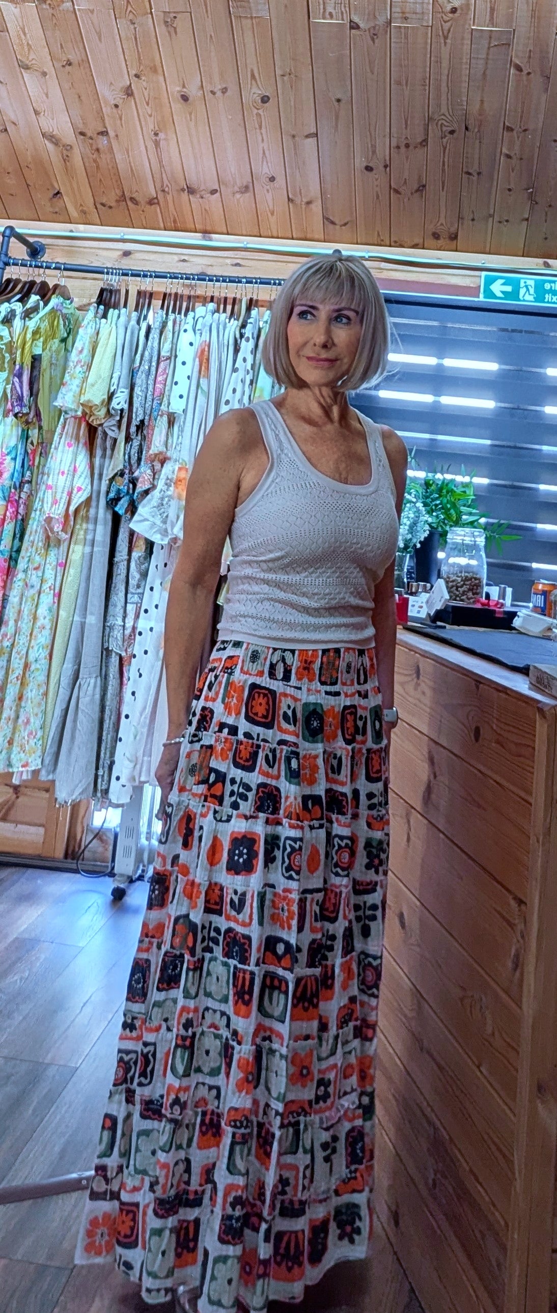 Bohemian holiday skirt made from 100 percent cotton