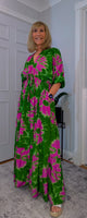 Elodie Bohemian Silk Maxi Dress