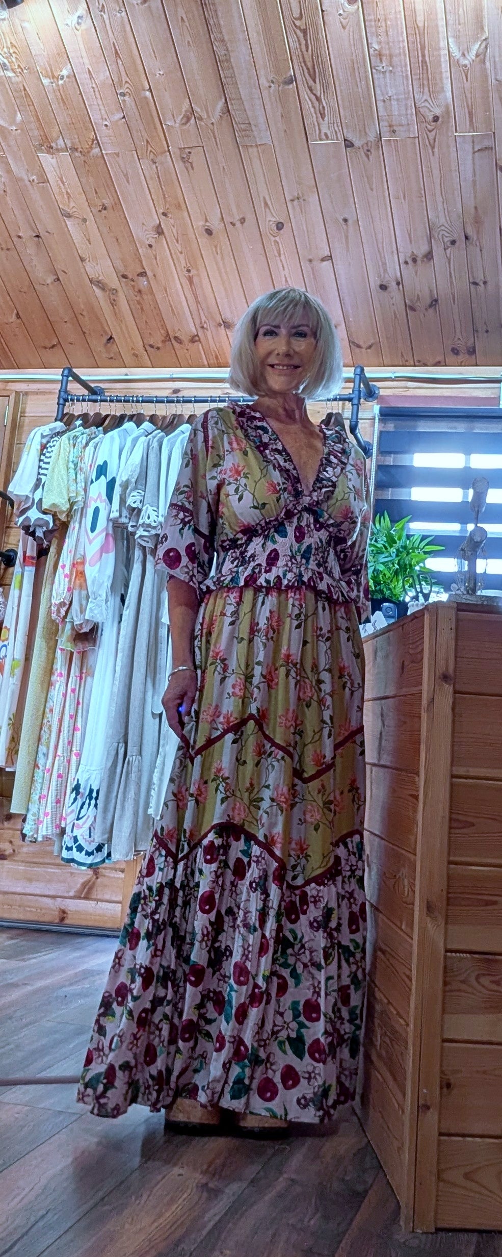 Stylish summer maxi cotton day to night dress styled by ditsydi UK boutique