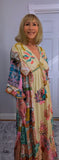 Ember Boho Maxi Dress – Multicoloured Viscose Patchwork Dress