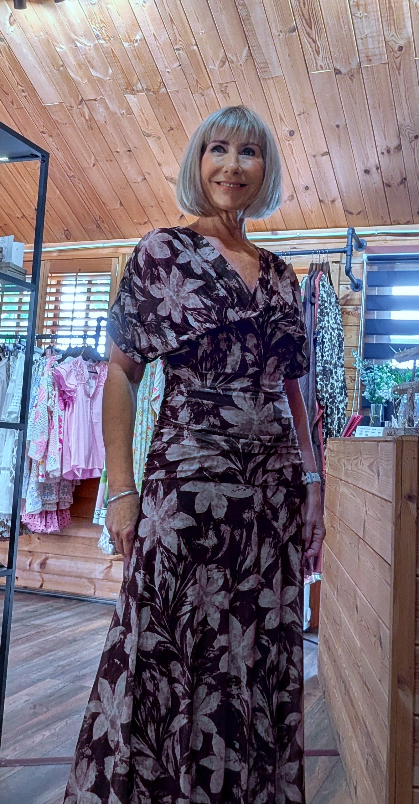 Draped on/off shoulder occasion dress styled by ditsydi