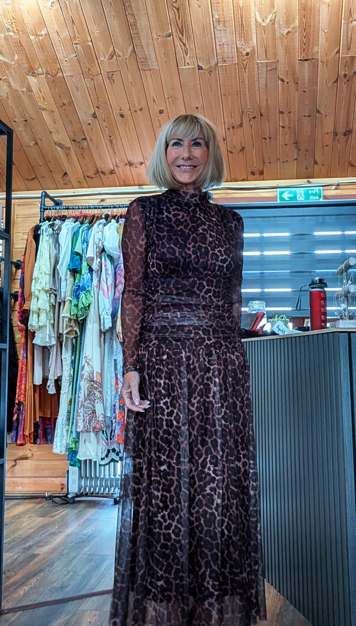 Martha leopard print maxi dress with gathered waist