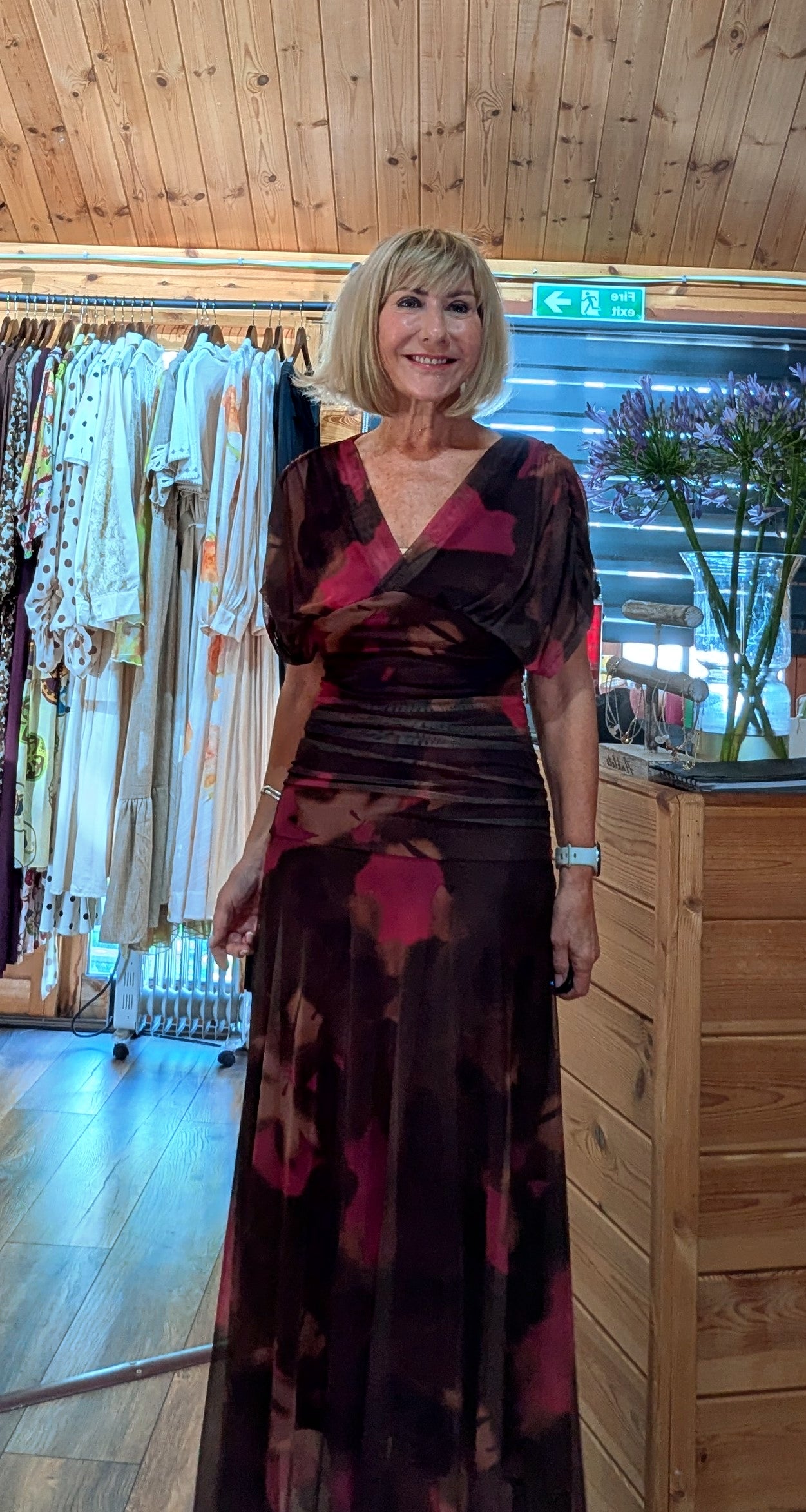 Emilie Floral Drape Maxi Dress –  Occasion Dress
