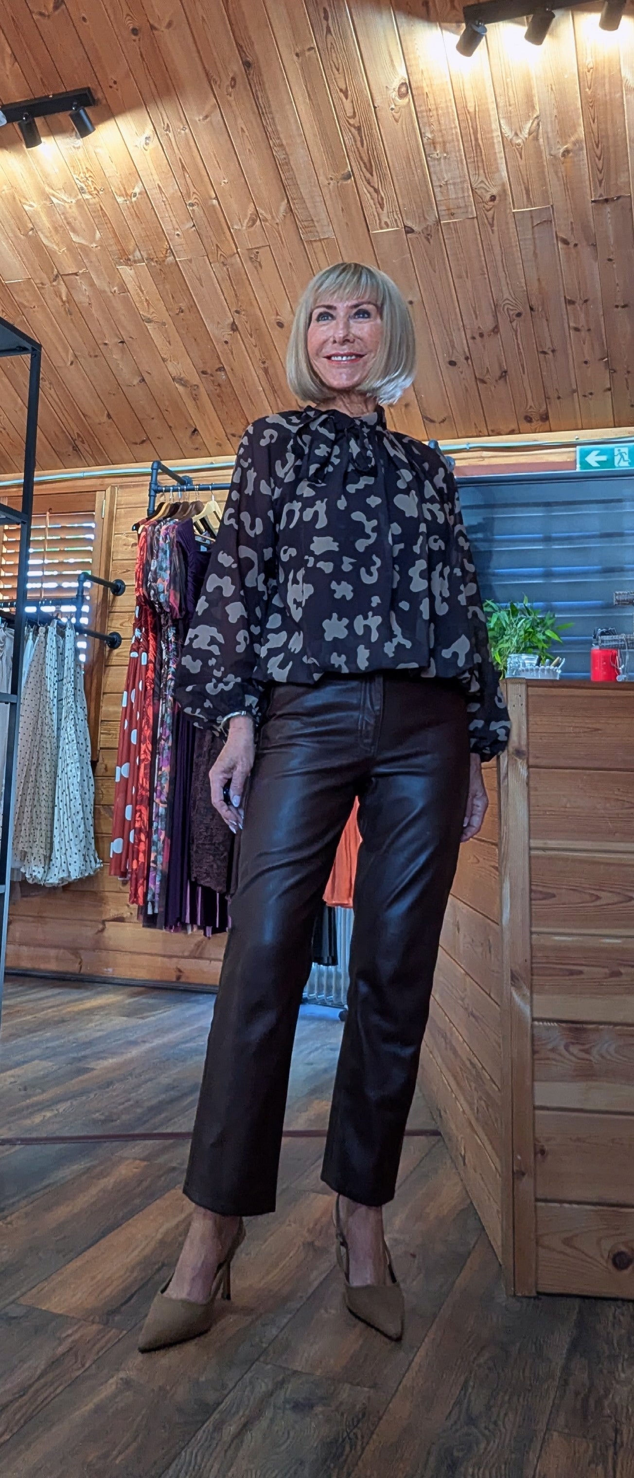 Carolyn Bow Tie Bubble Hem Blouse