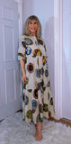 Pandora Dress– Bold Multicolour Cotton Maxi  Print