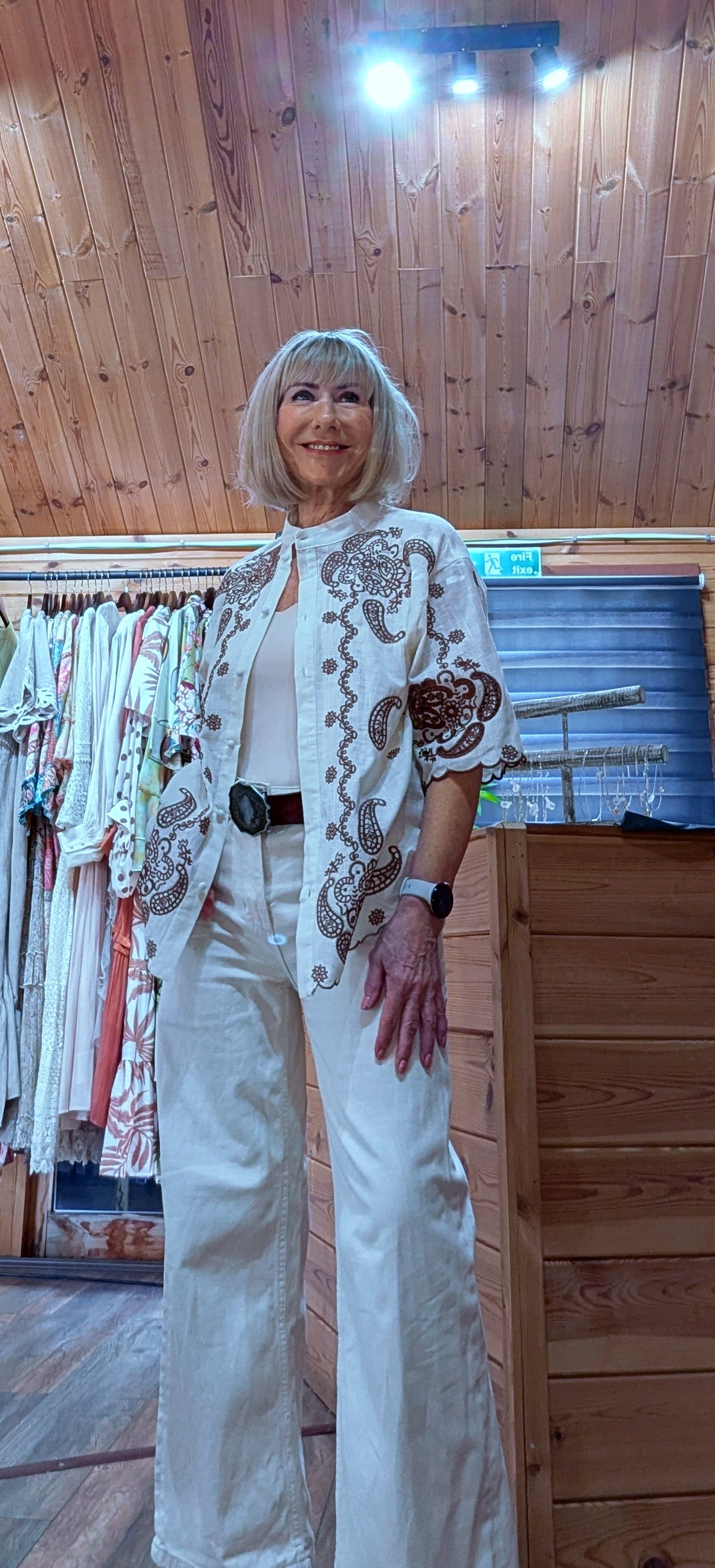 Embroidered cotton summer ladies blouse