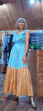 Gianna Boho Maxi Dress Turquoise and Gold
