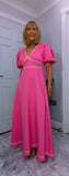 Alexandra Puff Sleeve Dress – Pink or Coral