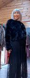 Gwendolyn Faux Fur Jacket – Slightly Cropped - Black