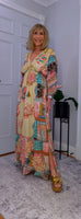 Ember Boho Maxi Dress – Multicoloured Viscose Patchwork Dress