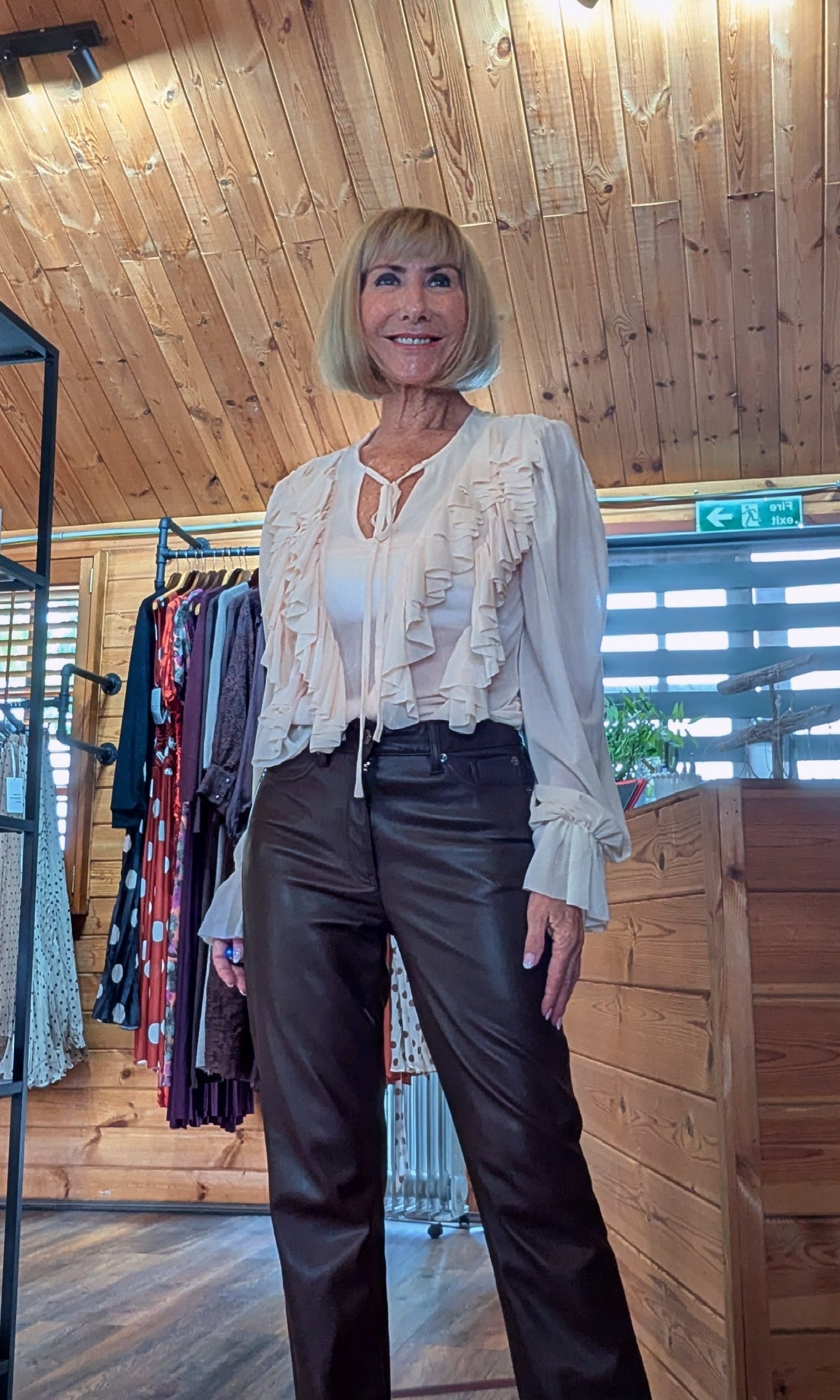Parker Ruffle Blouse in Chocolate or Cream