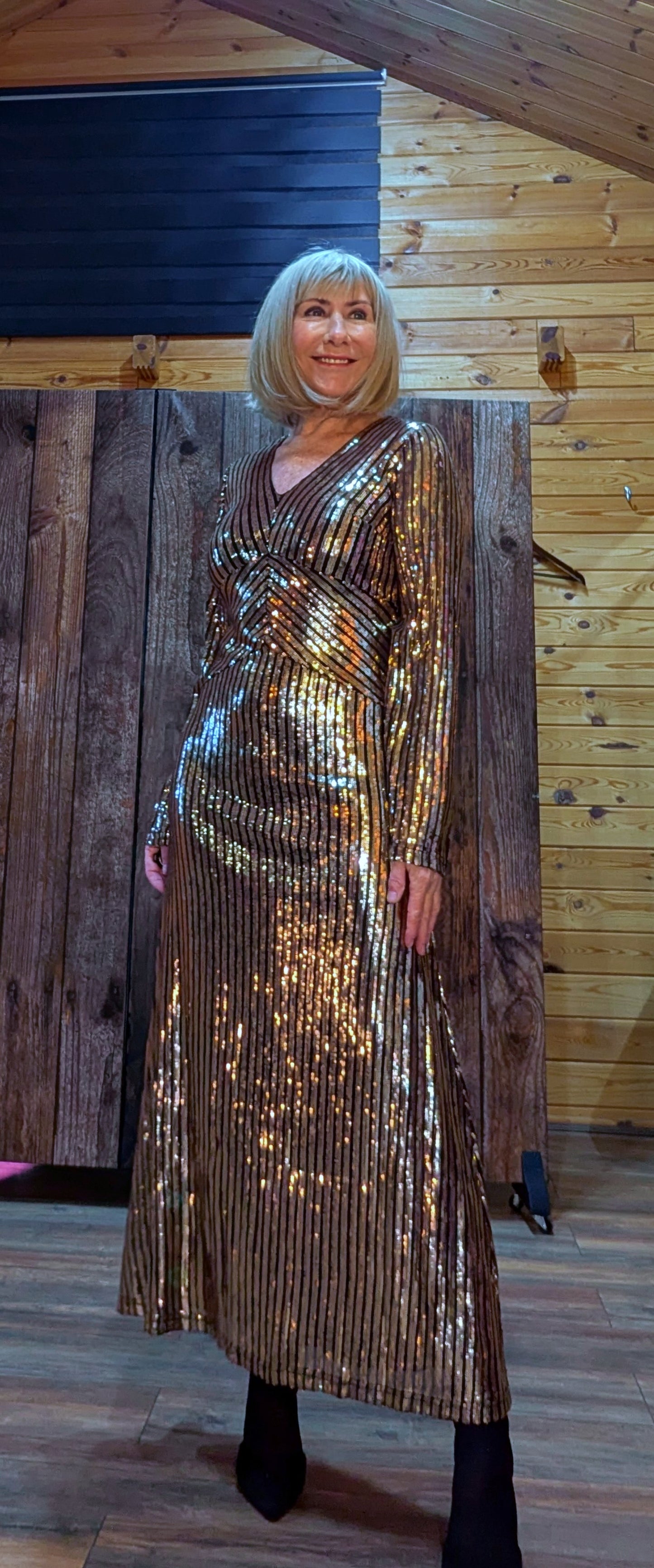 Gladys Gold  Statement Metallic Statement Dress